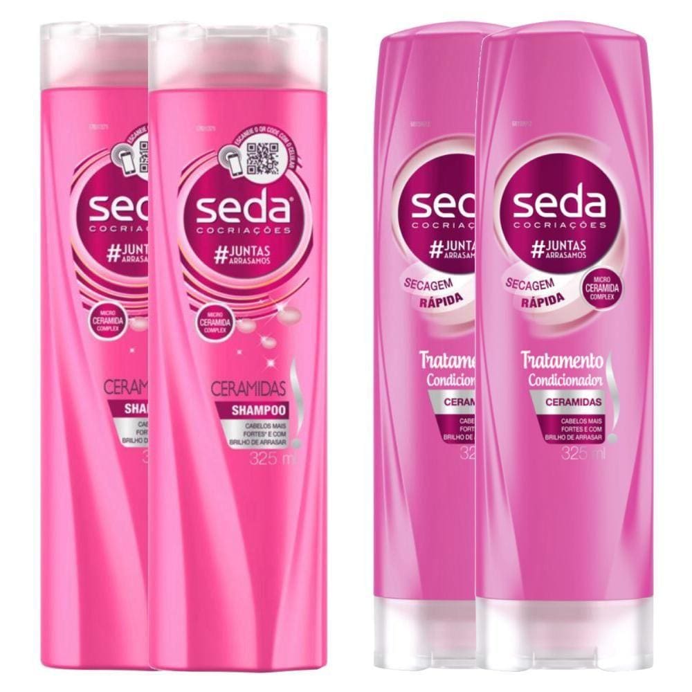 Kit 2 Shampoos + 2 Condicionador Seda Cocriações Ceramidas 325ml