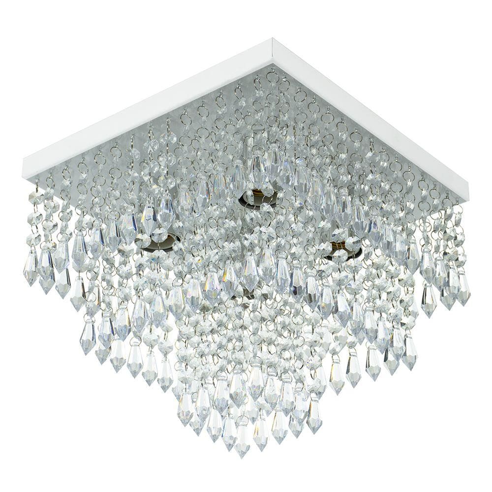 Lustre De Cristal Acrilico Sweetcrillic 30x30 Branco Lindo!