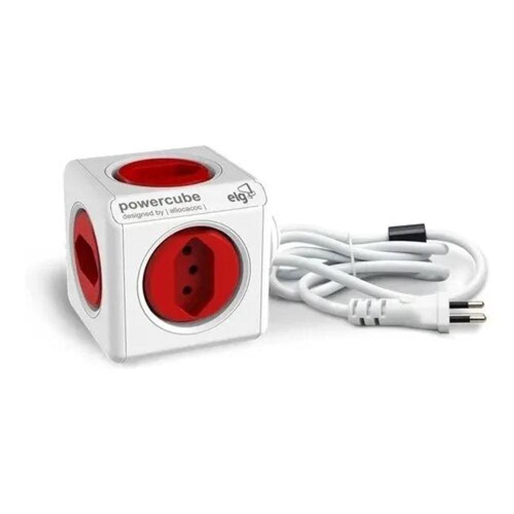 Powercube Extended Pwc-x5/3m Elg Vermelho 5 Tomadas Com Cabo 3m -