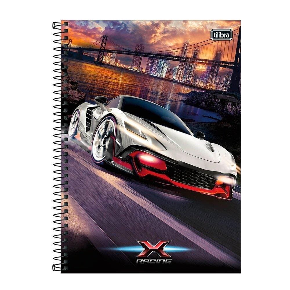 Caderno Espiral Tilibra Universitário Capa Dura 1 Matéria X-Racing 80 Folhas ¿ Embalagem com 4 Unidades