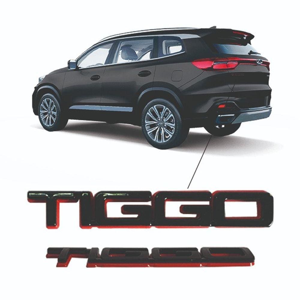 Emblema Nome Para Carro Preto Red Line Tiggo