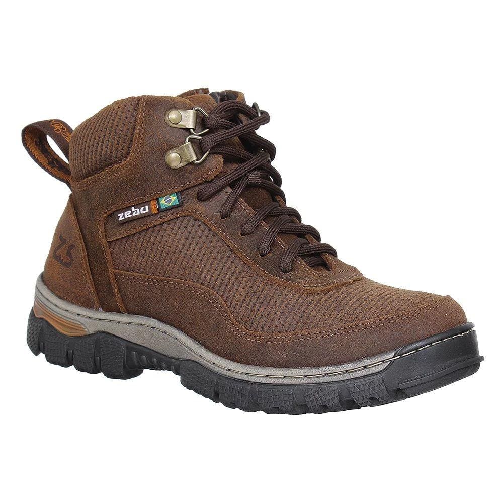 Coturno Adventure Masculino Couro Com Zíper Zebu 75020
