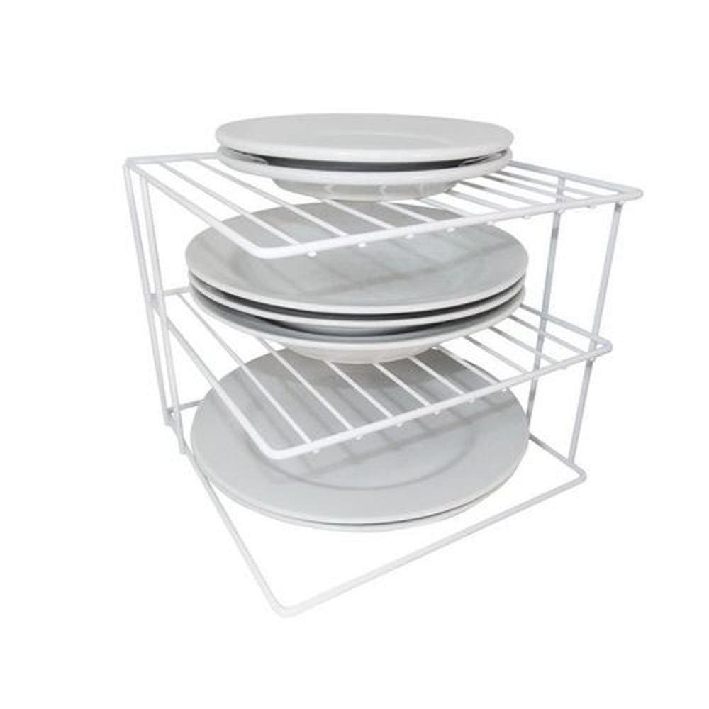 Organizador De Pratos Elegance Quadrado Reforçado Branco
