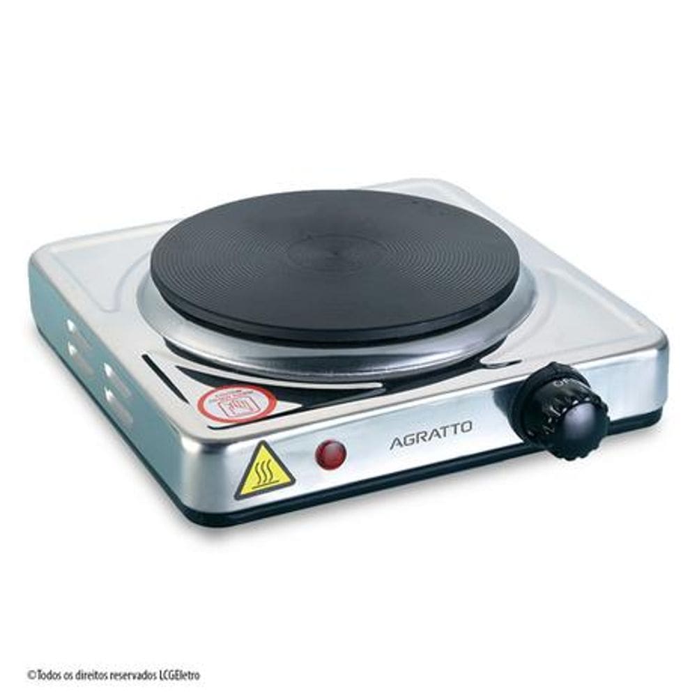 `Fogão Elétrico 1500W 220V Cinza Agratto`