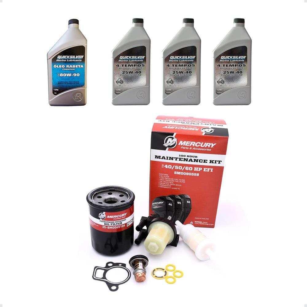 Kit Completo Manutenção Motor Popa Mercury 40-60hp 100 Horas