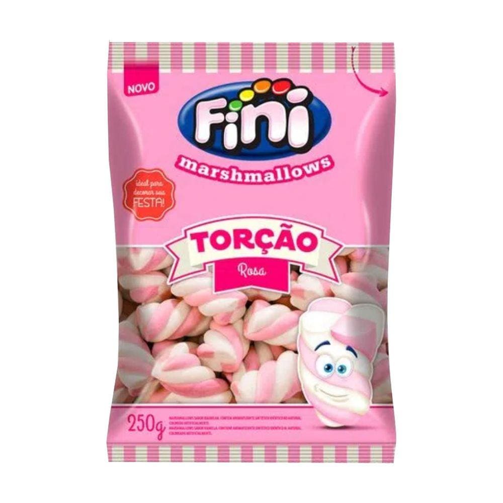 Marshmallow Torção Rosa e Branco Fini - 250g