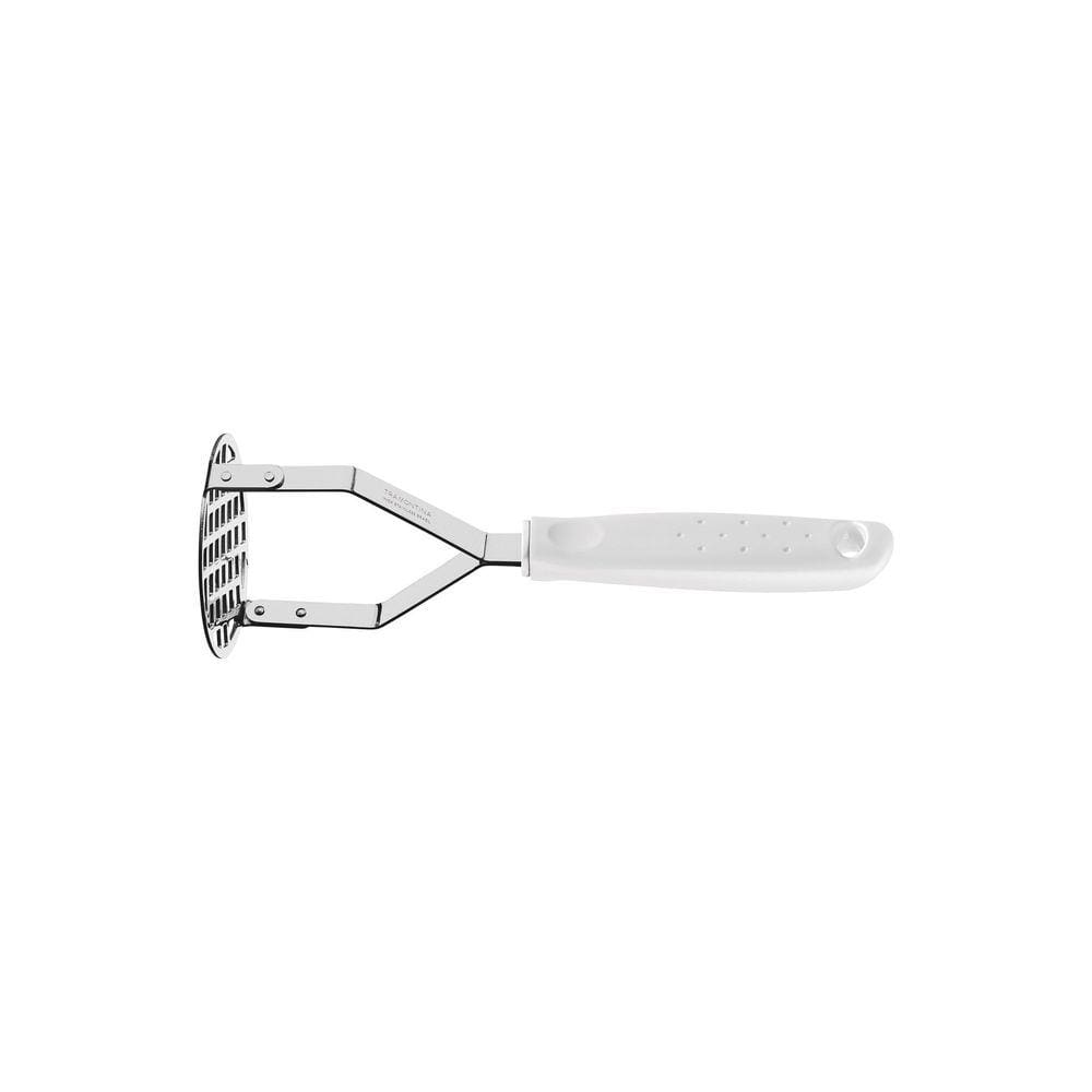 Amassador de Batatas e Feijão Tramontina Utilitá em Aço Inox com Cabo de Polipropileno Branco Tramontina