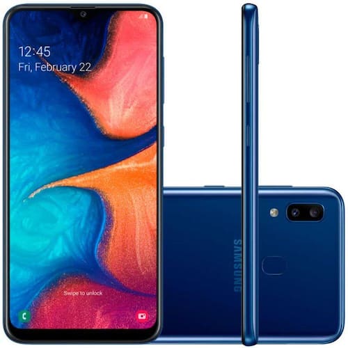 imagem-Smartphone Samsung Galaxy A20 32GB 6.4" 3GB RAM Câmera Traseira Dupla 13MP 5MP Azul