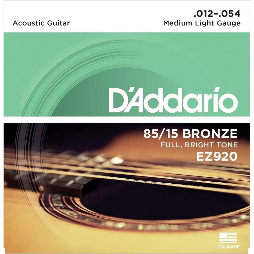 Encordoamento Violão Aço D`addario 012 Medium Light Ez920