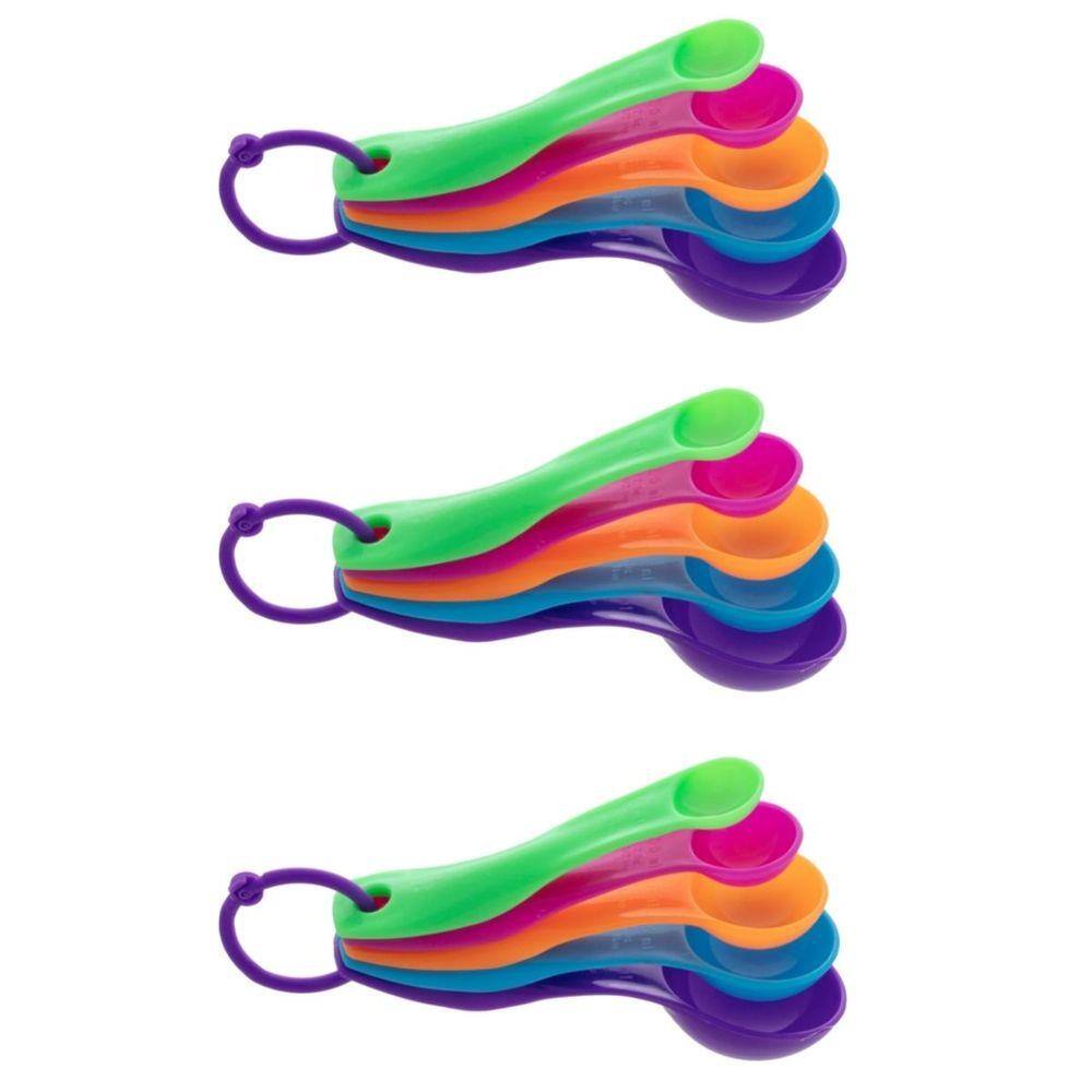 3 Conjunto Colher Medidora Xicara 5 Peças Cozinha Plástico