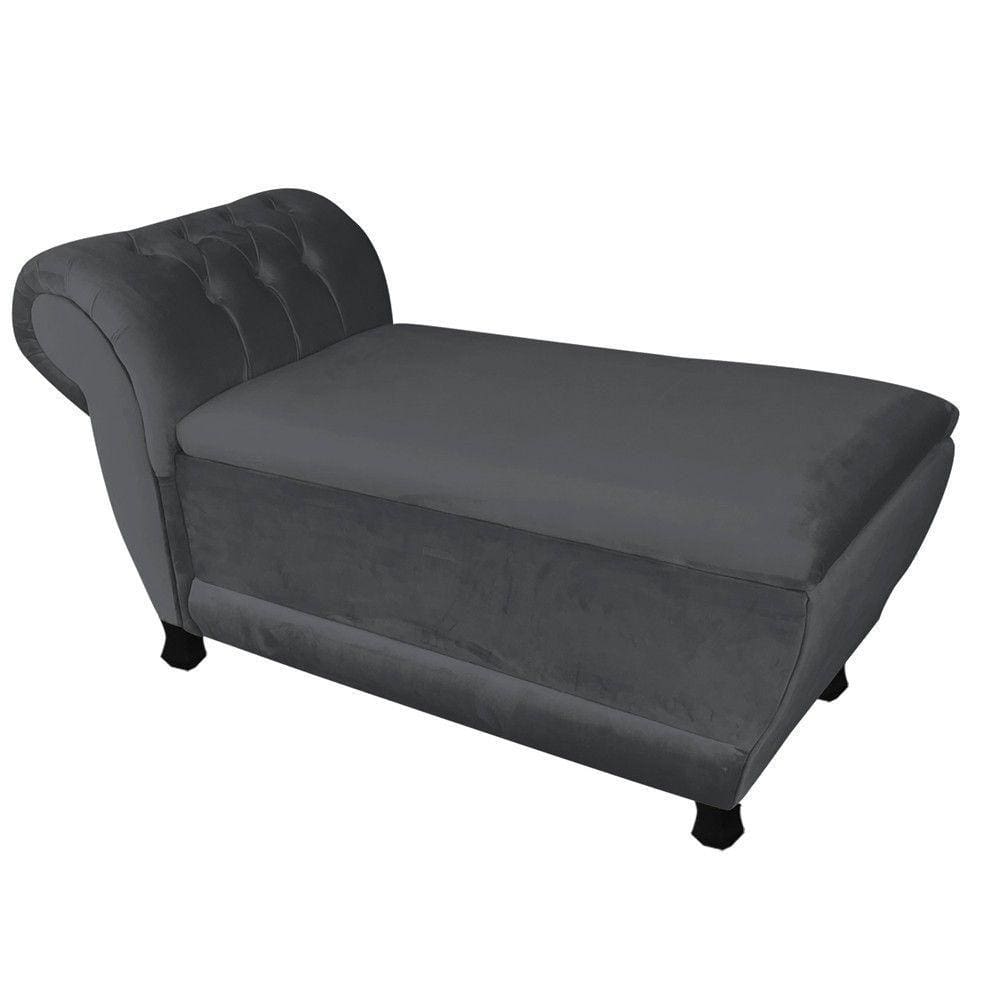 Recamier Goya Veludo Grafite