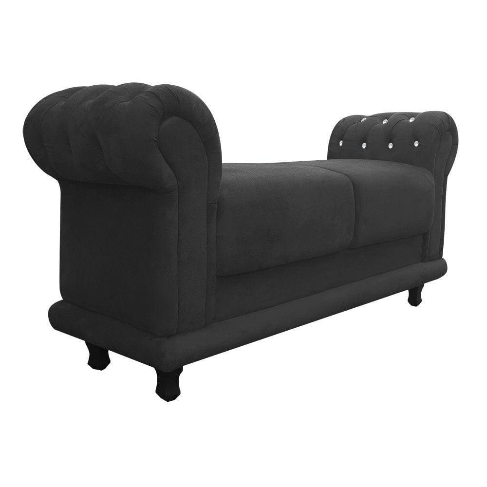 Recamier Barcelona Suede com Strass Grafite
