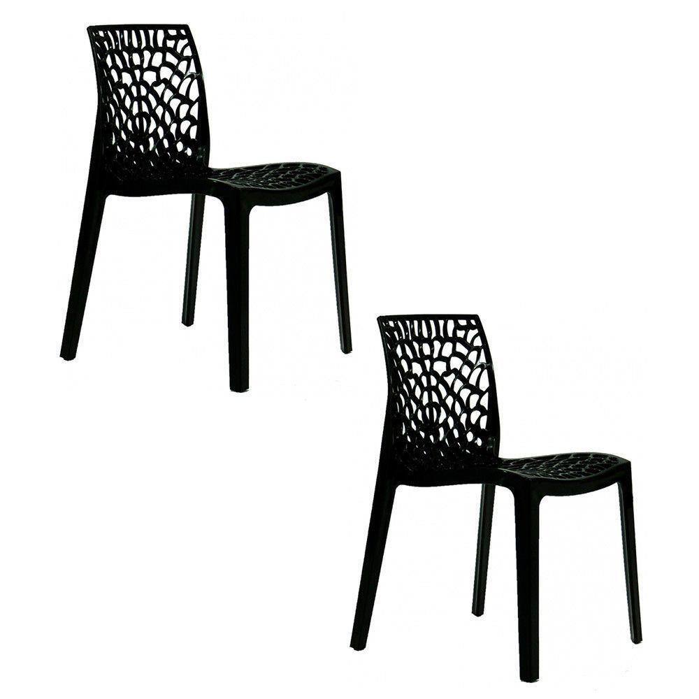 Conjunto 2 Cadeiras Gruvyer Sala de Jantar Preta