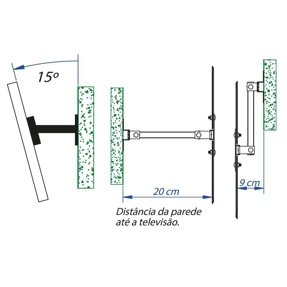 Suporte Articulado 3 Movimentos Smart Tv Led 50 4K