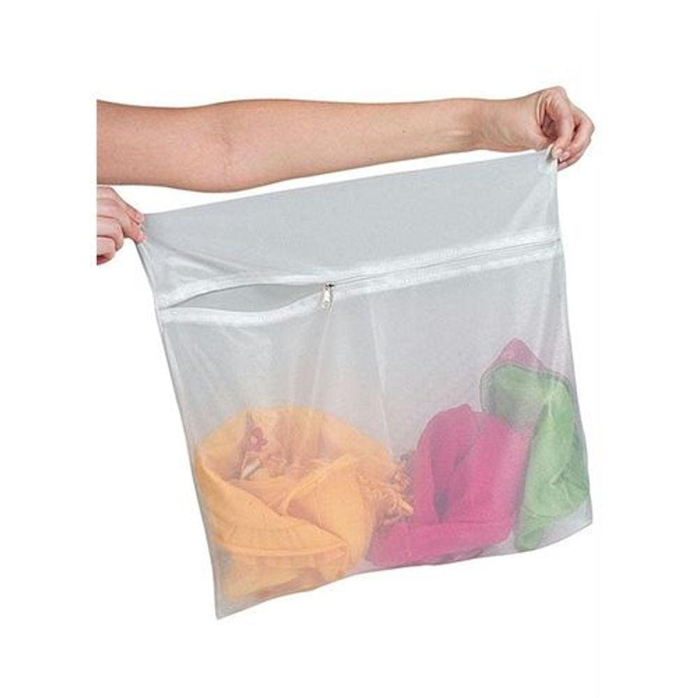 Saco para lavar roupa tamanho g com zíper 46x64cm