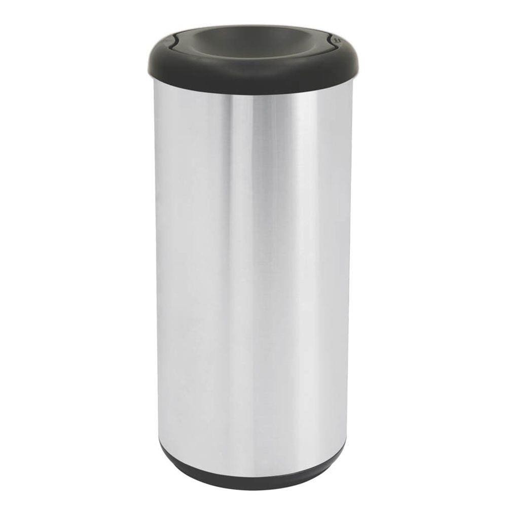 Lixeira Inox Tramontina Cápsula Selecta Plus Basculante Polido Basculante Preta em Polipropileno 40L Tramontina