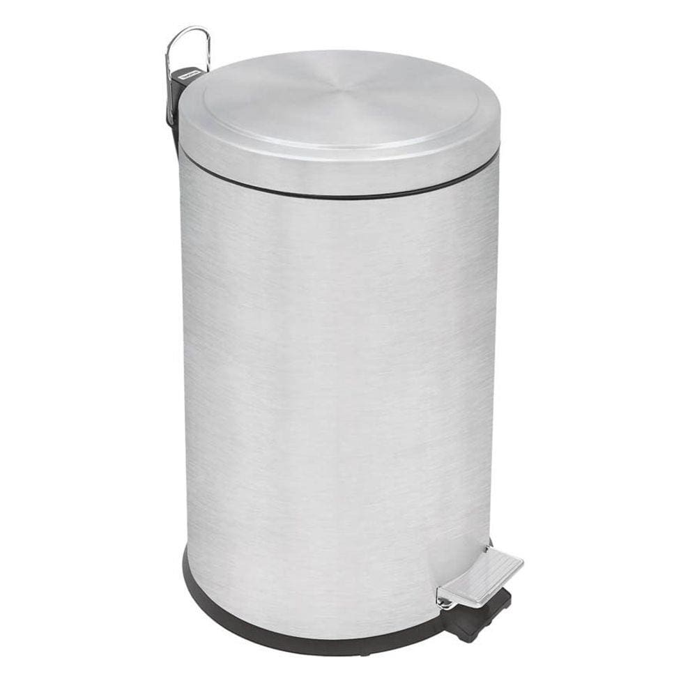 Lixeira Inox Pedal Tramontina Brasil Plus Acabamento Scotch Brite e Balde Interno Removível 12L Tramontina