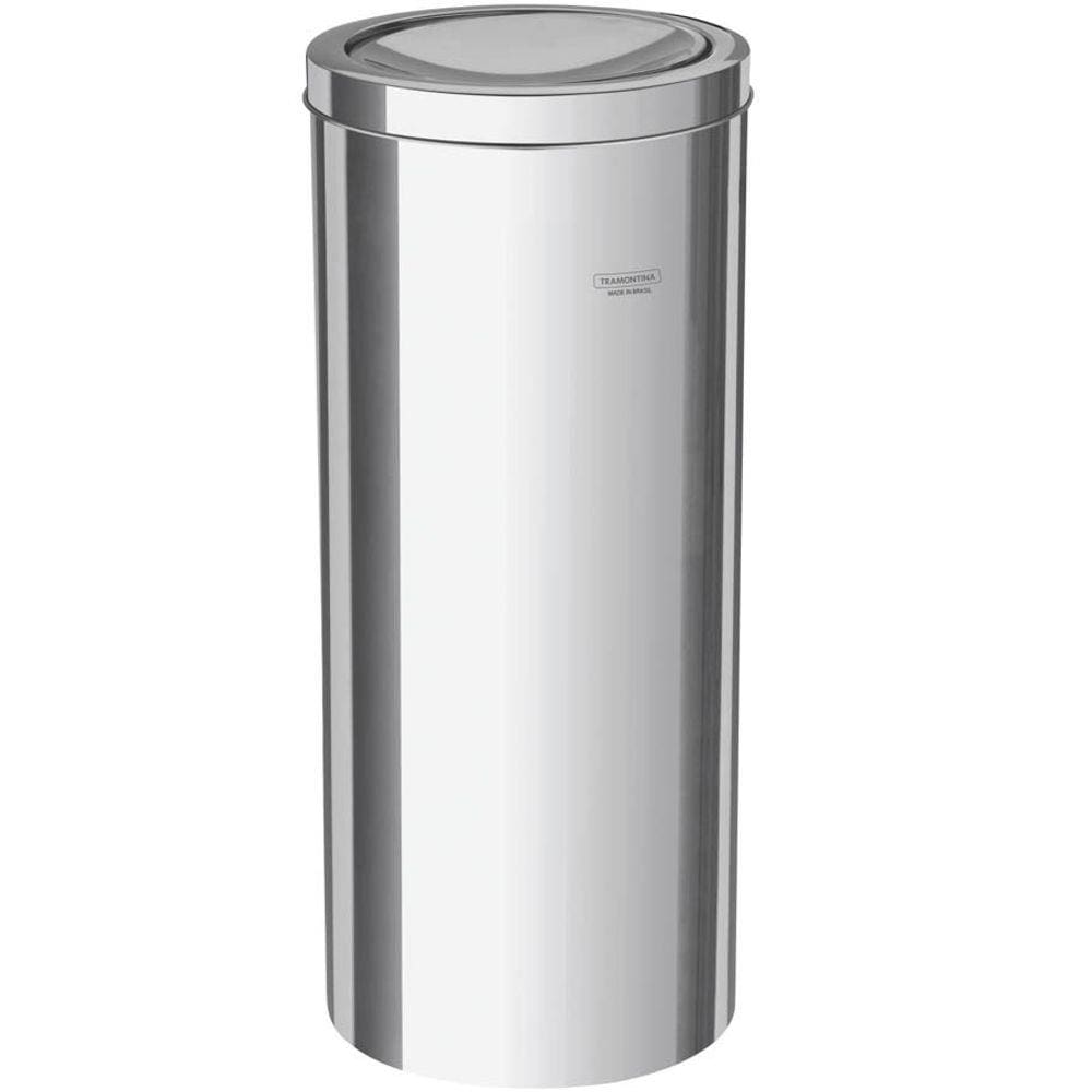 Lixeira Inox Tramontina Swing com Acabamento Polido e Tampa Basculante 30 L Tramontina