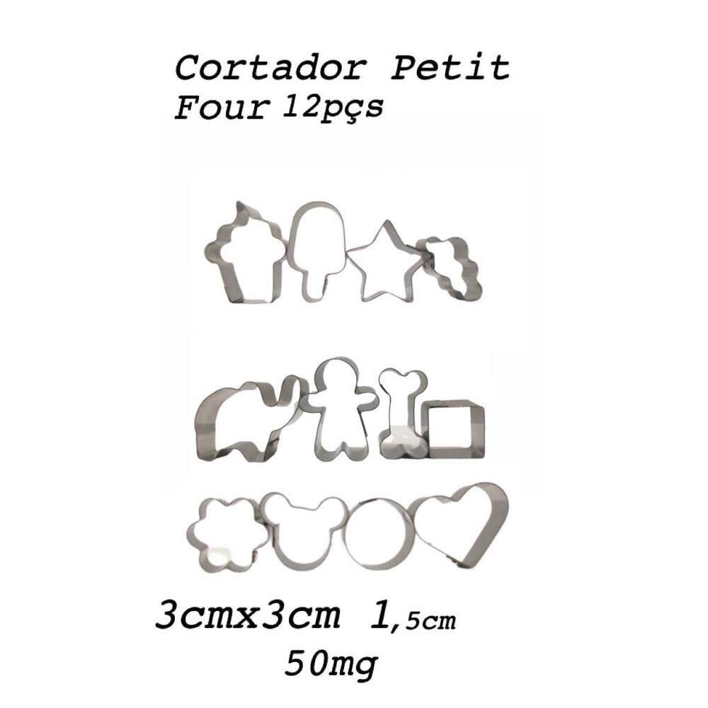 Jogo de cortadores Petit four  12 peças