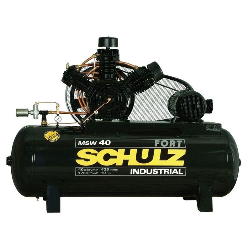 Compressor De Ar Schulz - Msw 40/425 Fort - 40 Pés 425 Litros 175 Libras 220/380v Trif (Motor Aberto)