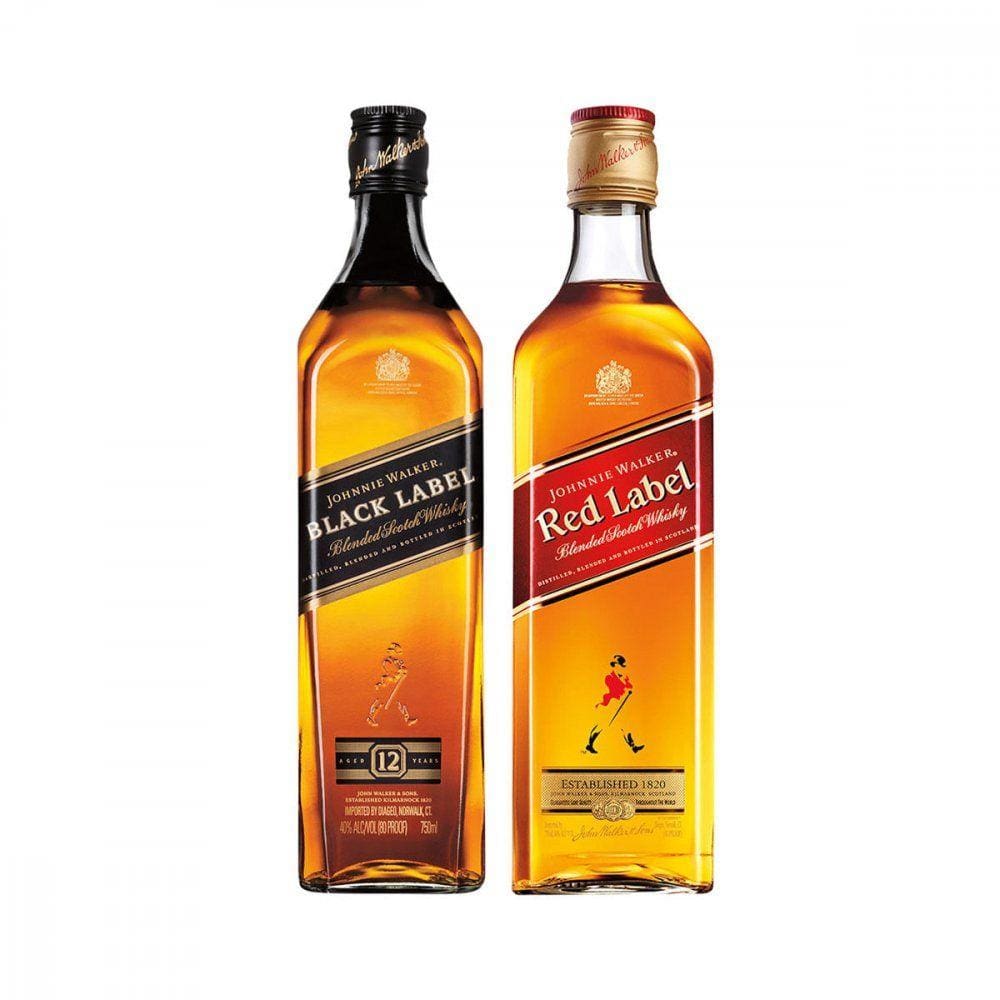 Whisky Johnnie Walker Red Label 750ml + Whisky Black Label 750ml