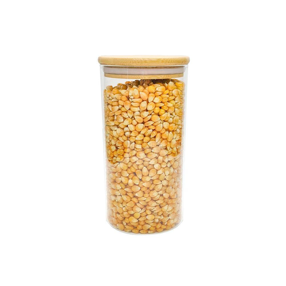 Pote De Mantimentos De 1100Ml Com Tampa De Bambu - Oikos