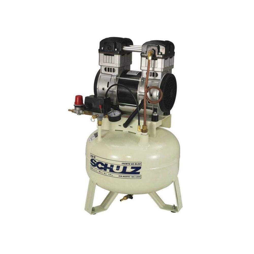 Compressor De Ar Odontológico Schulz - Csd 9/30 Isento De Óleo - 9 Pés 30 Litros 120 Libras