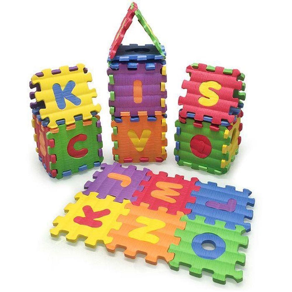 Tapete Eva AlfaNumérico pequeno CASTELO 8x8cm x 10mm 36 pçs