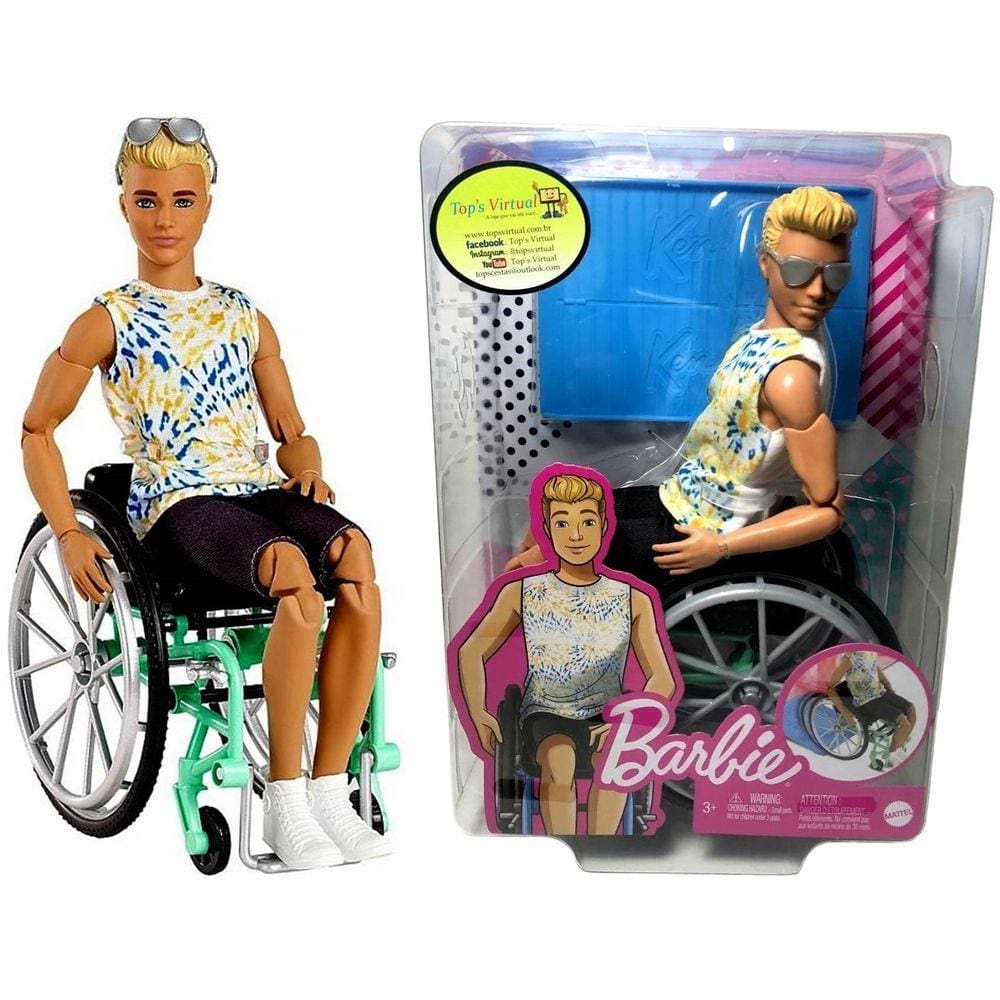 Boneca Barbie Colecionável Articulada Menina Loira Cadeirante