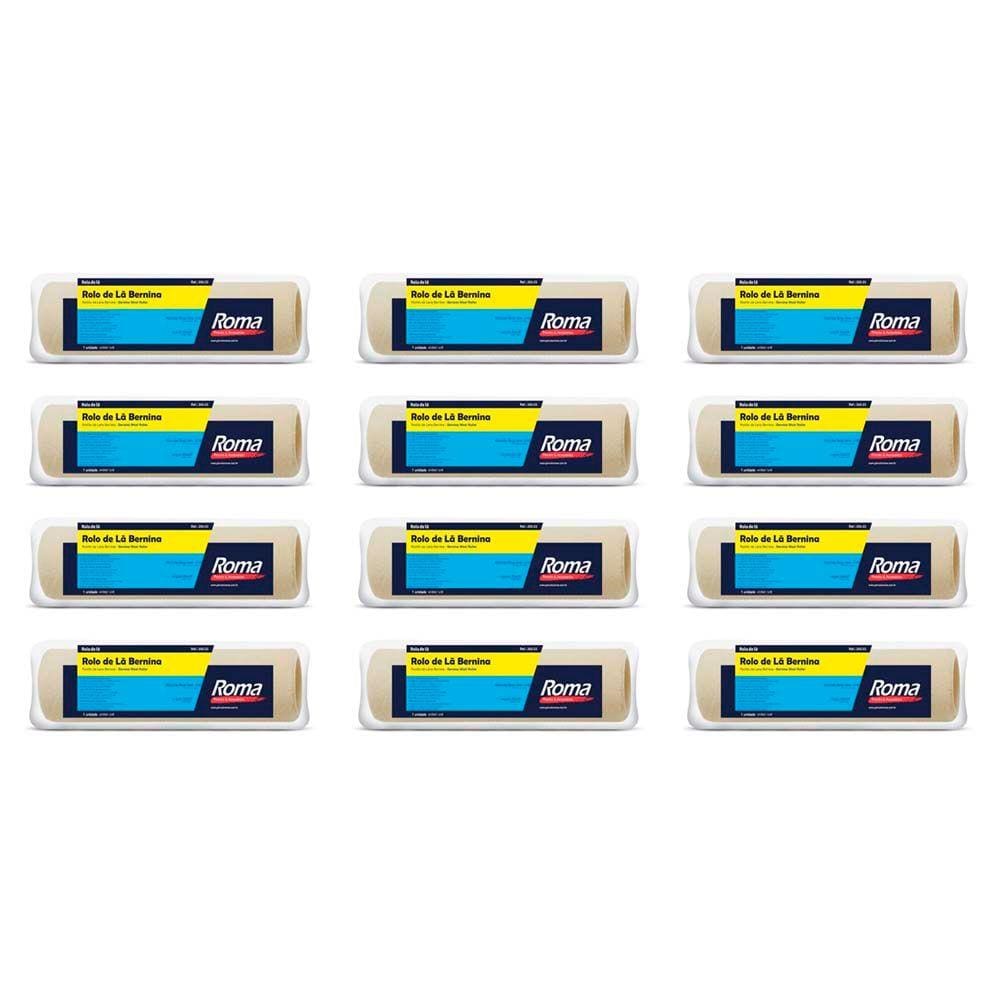 Kit 12 Rolo Bernina 23cm Pintura Tinta Epoxi e Acrilica Roma