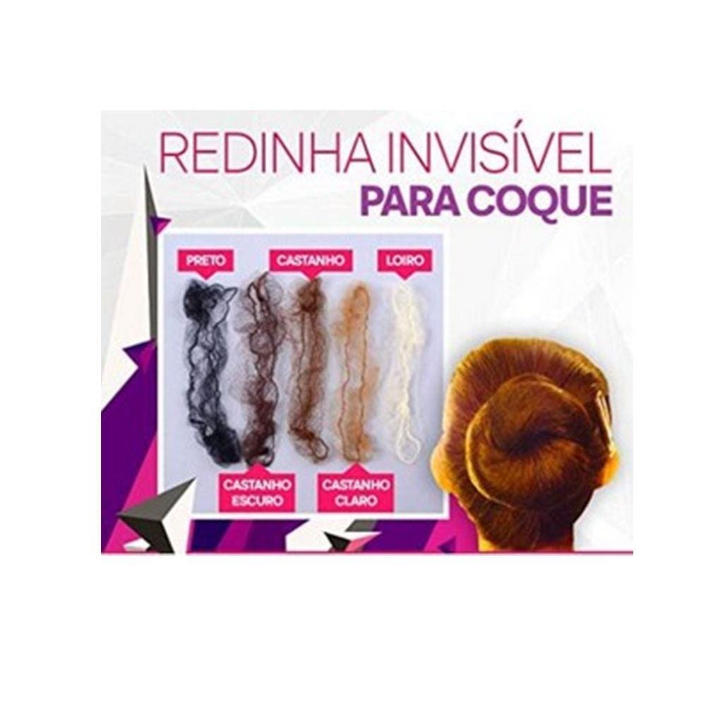 Kit Redinha Invisível P/ Coque - 50 Unid Cor Castanho Escuro