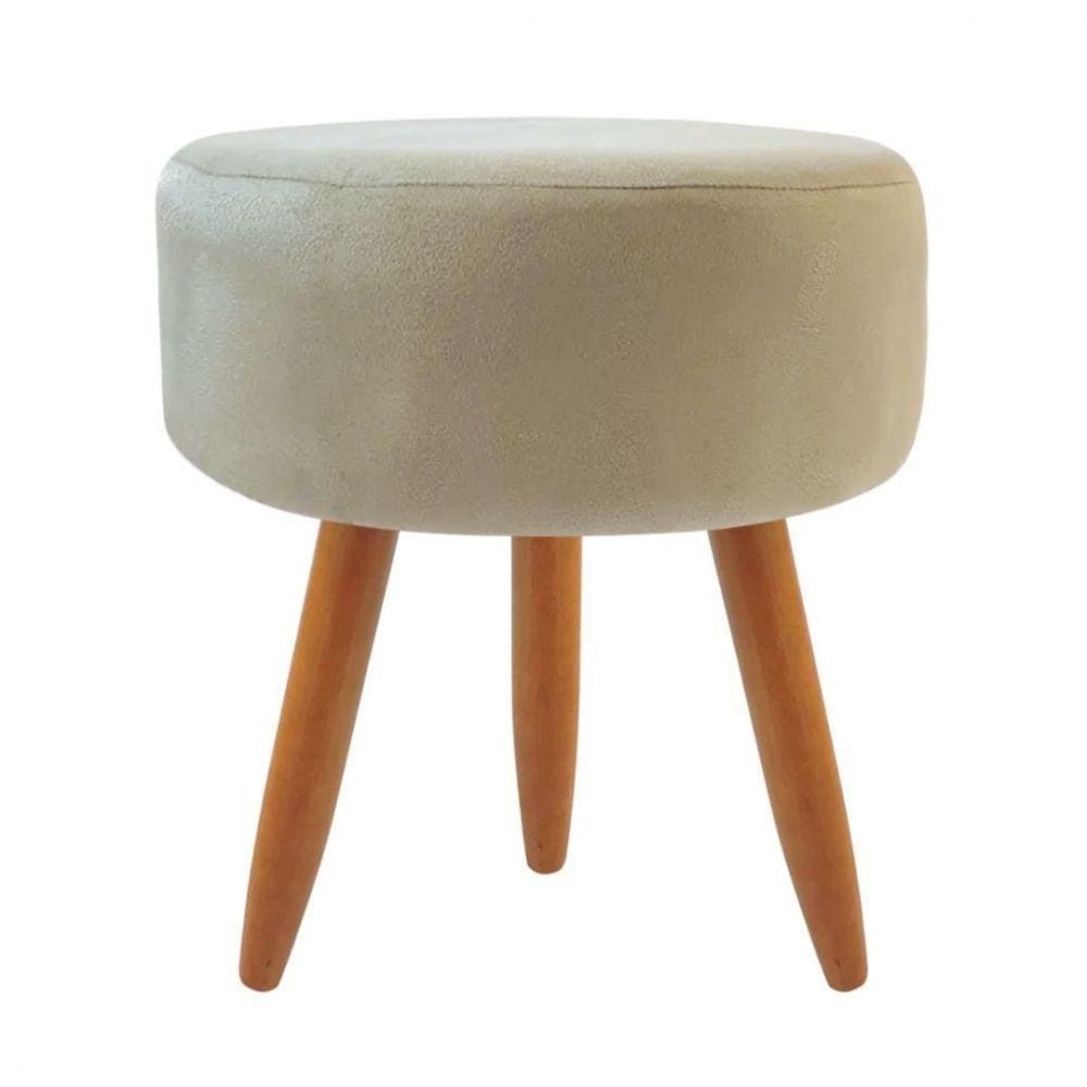 Combo 4 Puffs Redondo Pé Palito Bege