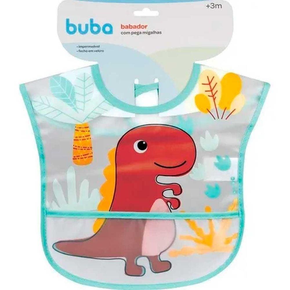 Babador Infantil Com Bolso Dinossauro Masculino Buba Ref: 13239 Un