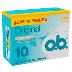 Absorvente interno o b super para fluxo intenso caixa com 10 unidades ...
