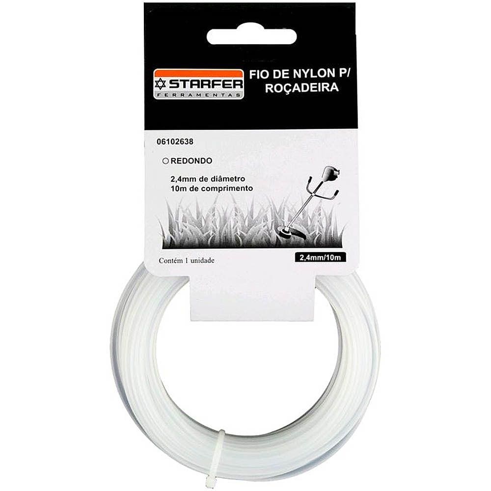 Fio nylon para roçadeira 2.4mm 10 metros Starfer