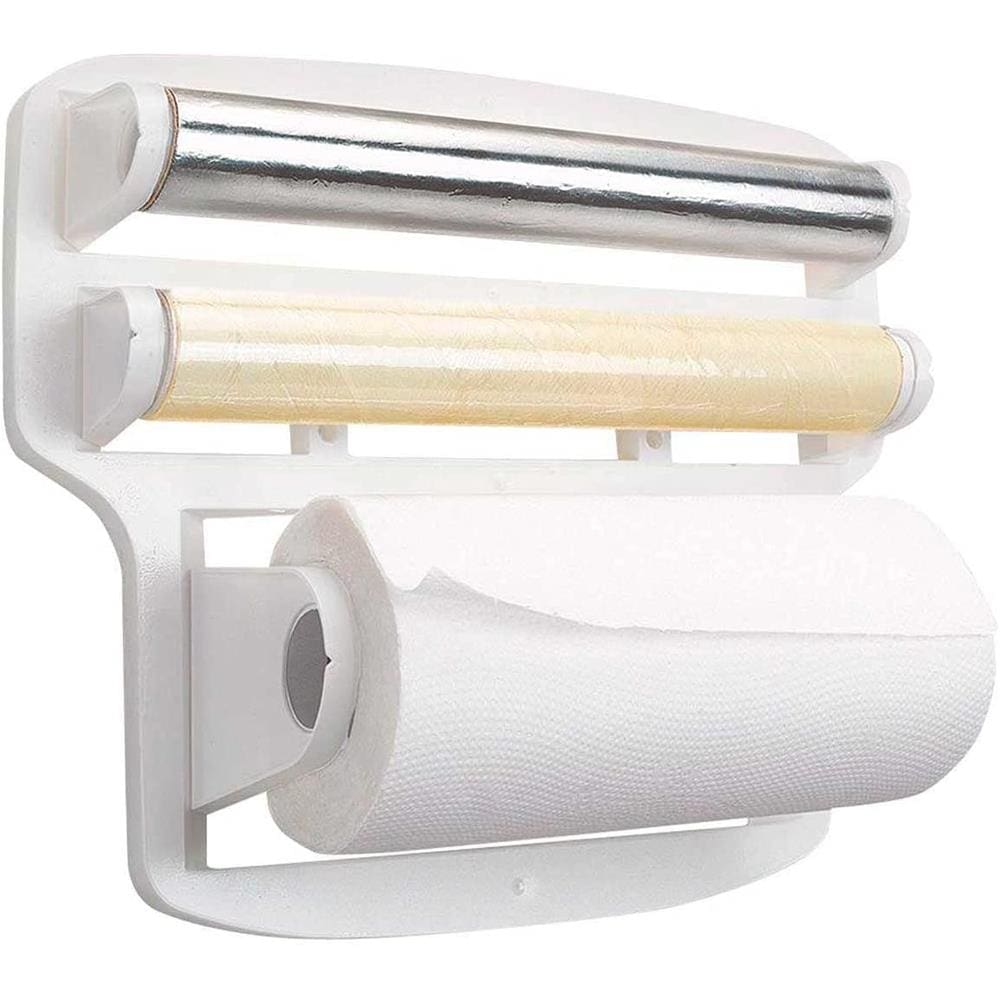 Porta Rolo Suporte Para Papel Toalha Alumínio Pratico Triplo