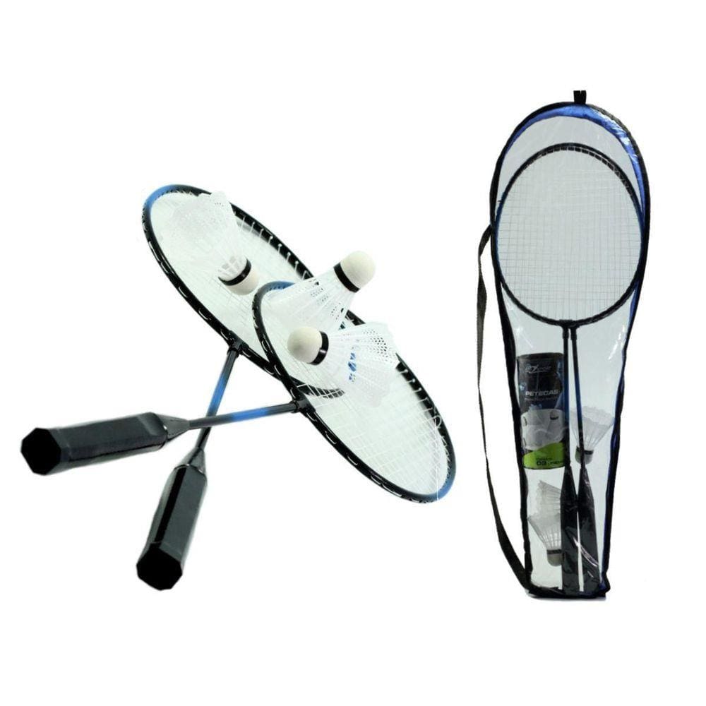 Jogo De Raquete Badminton Kit Com 3 Petecas E 2 Raquetes - Art Sport