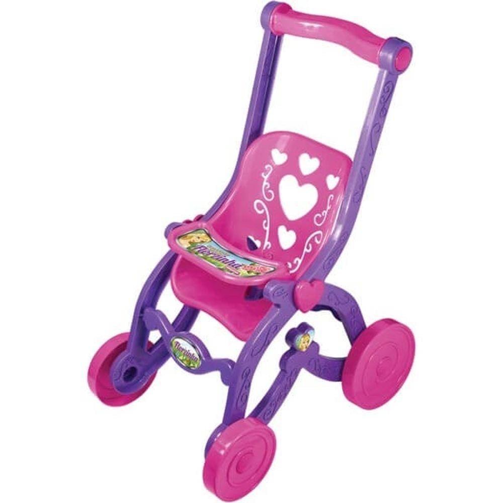 Carrinho De Boneca Florzinha Rosa/ Lilas Altura  62CM