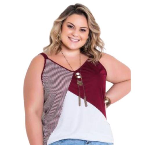 Cropped Plus Size Regata Grande Regulagem Blusa Top Gg