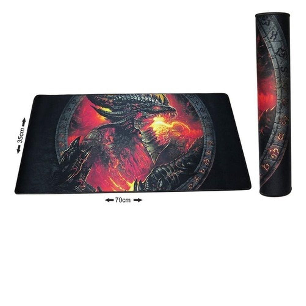 Mouse Pad Gamer 700 X 350 (Dragão De Fogo)