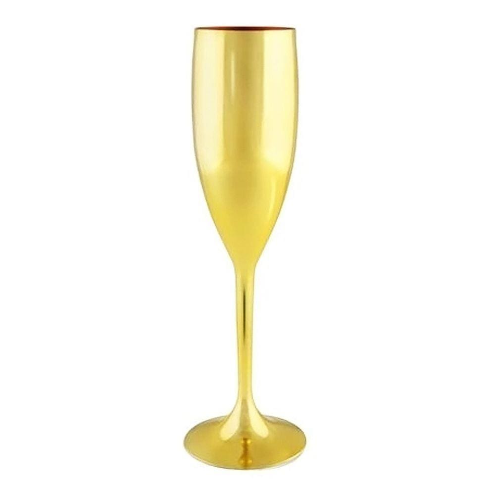 Taça de Champanhe Metalizada Dourada - 180ml