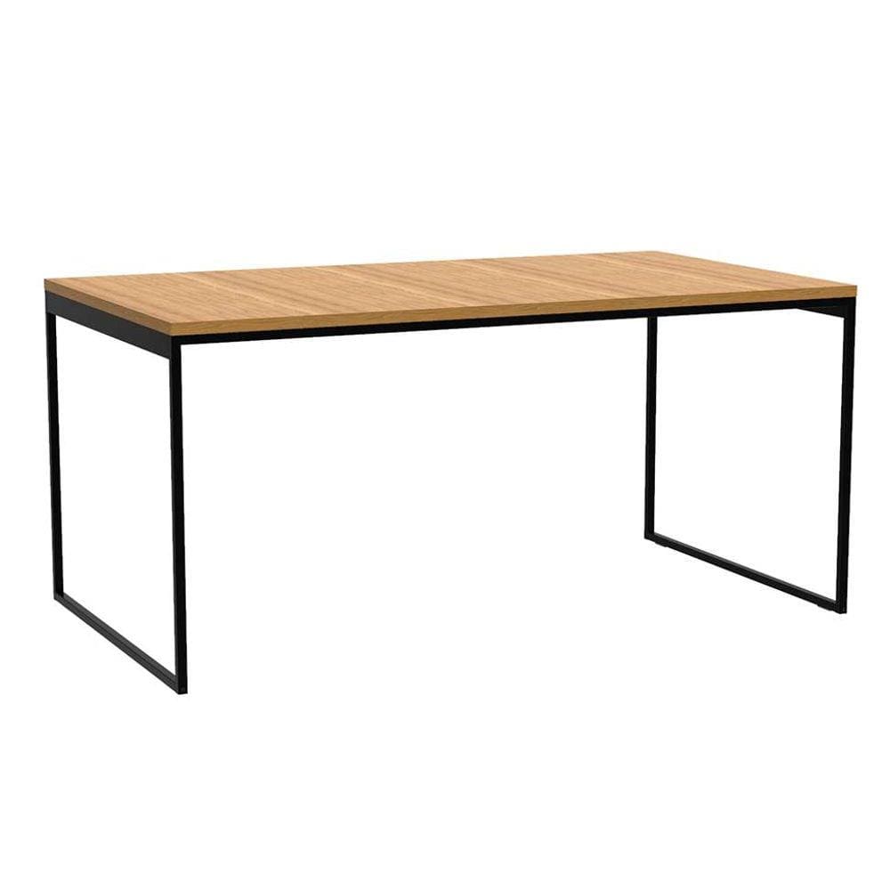 Mesa de Jantar Retangular Stanford Carvalho e Preta 135 cm