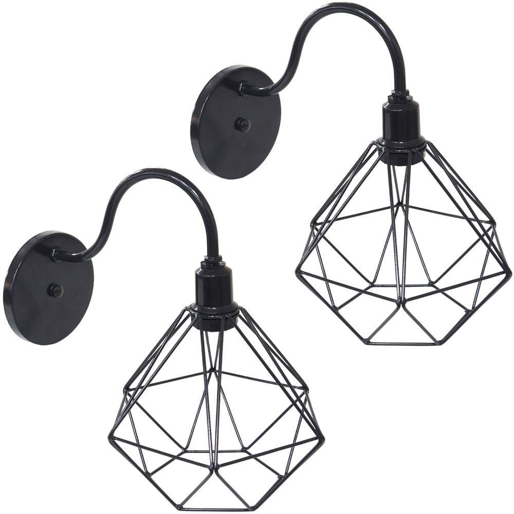 2 Luminárias Arandela de Parede Aramada Diamante P Industrial Retro Vintage Agp Ilumini
