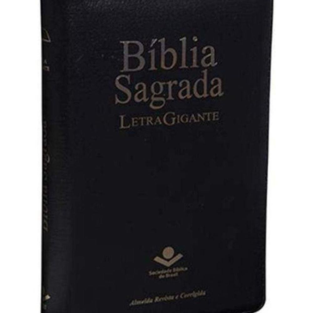 Livro Bíblia Sagrada Rc Letra Gigante Md - Com Zíper - Preta