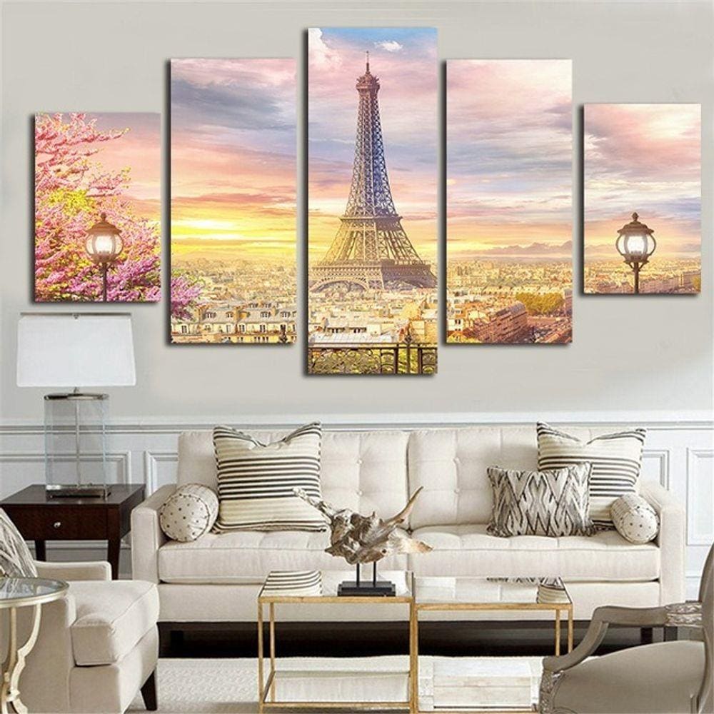 Quadro Paris Torre Eiffel França Paisagem Colorido