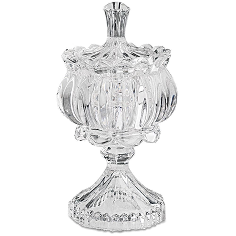 Bomboniere Transparente Em Vidro Frizado