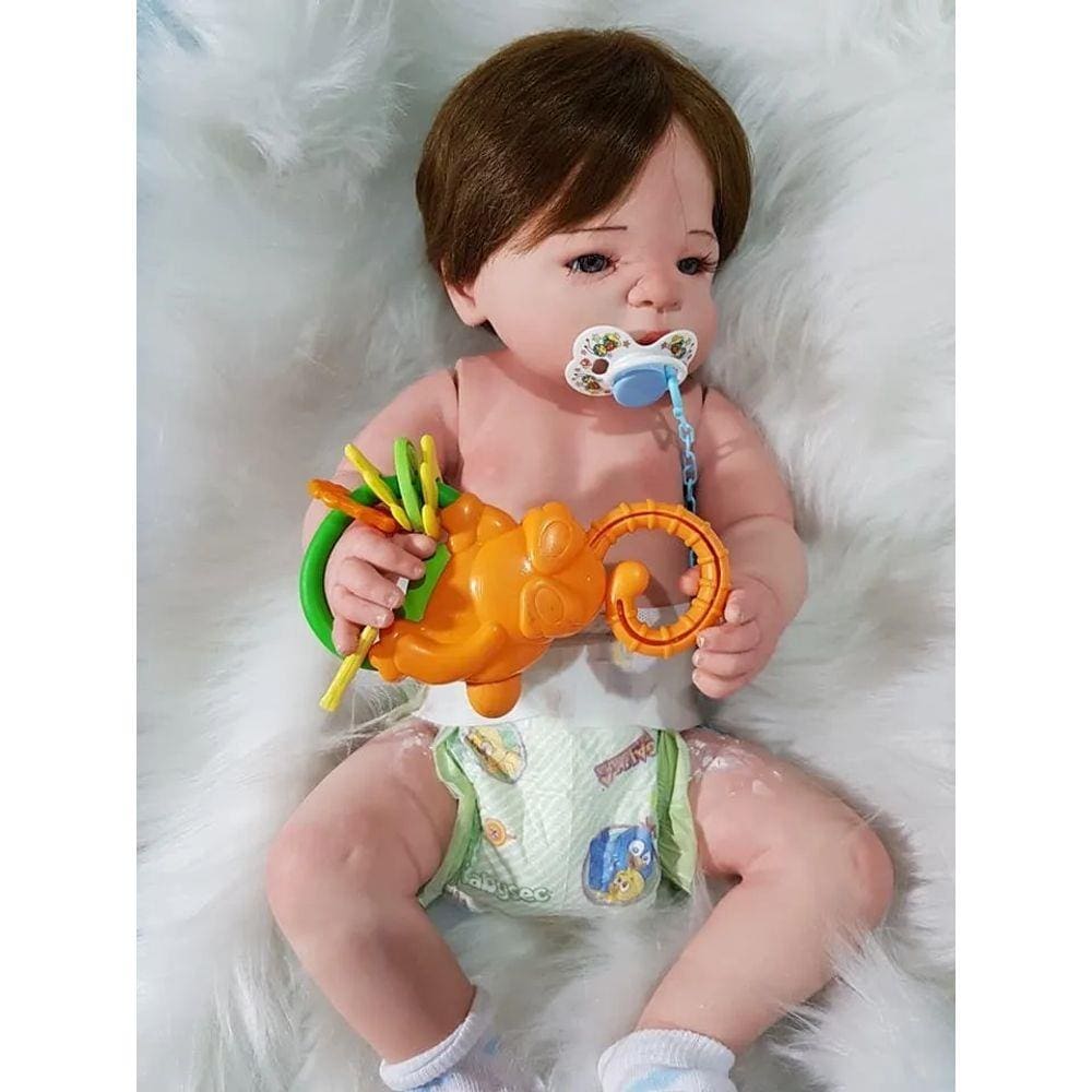 Bebê Reborn Silicone Boneca Mariana Delicada 48 cm 