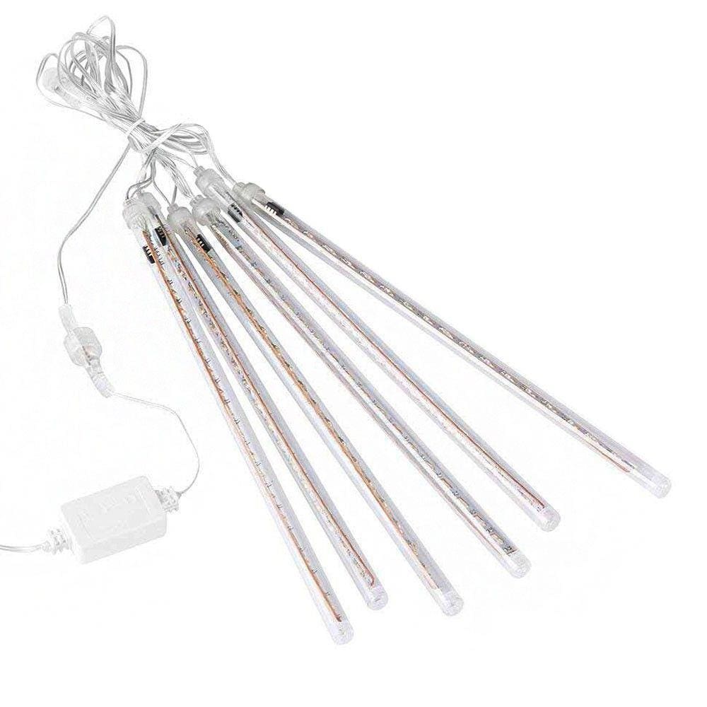 Cascata Chuva de Neve Natal 108 LEDs 6 Tubos Enfeite Natalino Pisca Pisca Decoraçao Queda Gelo Iluminaçao
