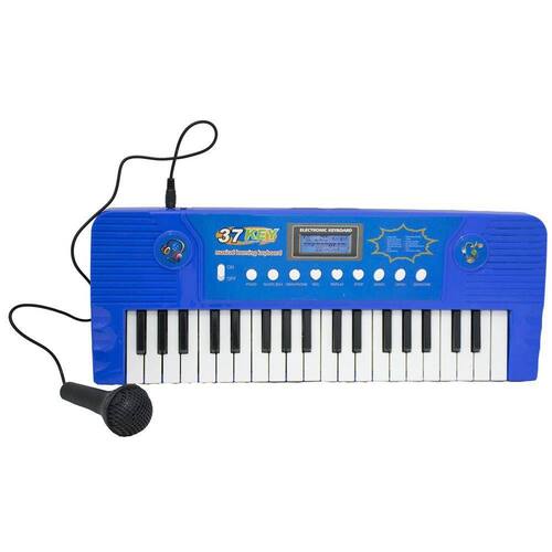 Teclado Piano Musical Infantil Eletrônico 37 Teclas com Microfone (Vermelho)