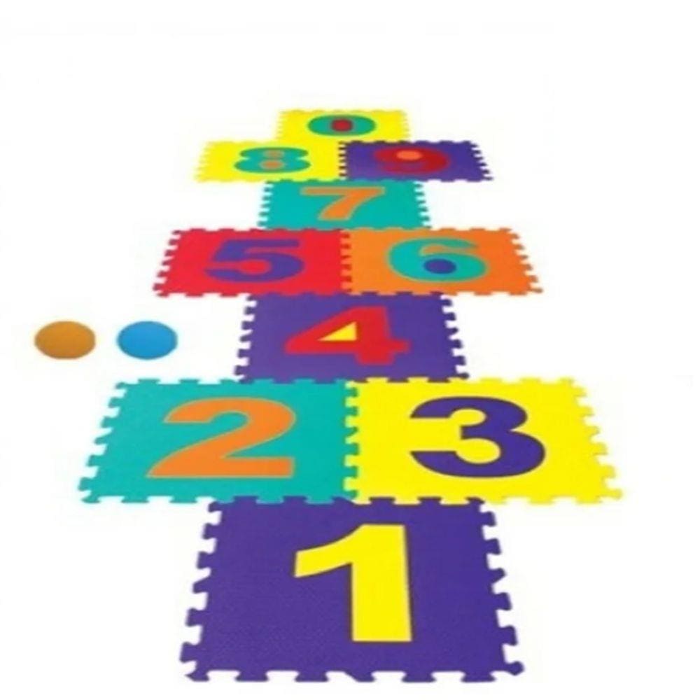 Tapete Jogo Amarelinha Em Eva - N° De 0 A 9 - 30 X 30 X 1 Cm